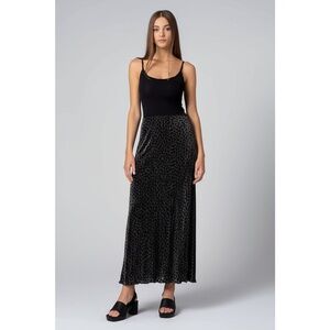 No Boundaries NWT Black Leopard Women Velvet Burnout Flocked Maxi Skirt Medium